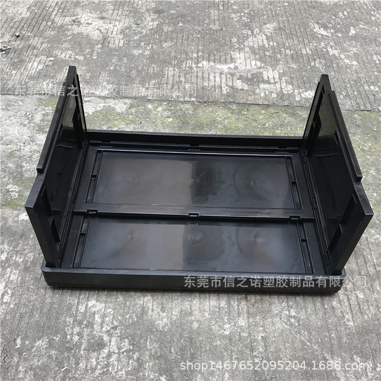 佛山黑色防静电塑料折叠箱607*495*303周转塑胶箱抗静电收纳箱