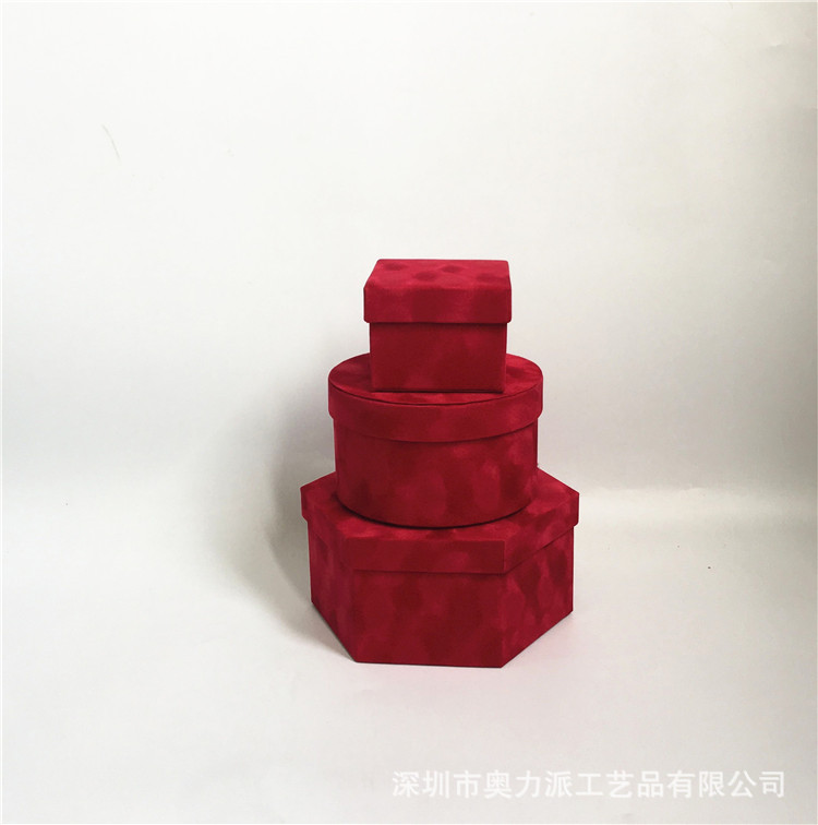 奥力派 现货  钻石绒布 多形状组合 三件套 鲜花礼盒  插花盒