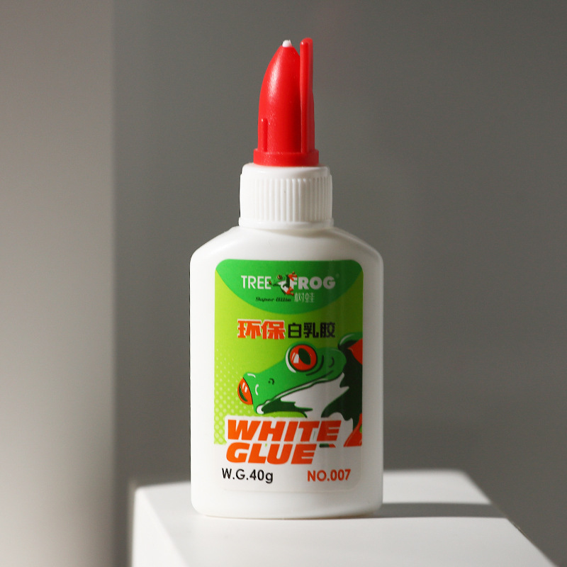 厂家直销树蛙白胶木工胶环保粘合剂DIY可定做40克水溶性白乳胶|ru