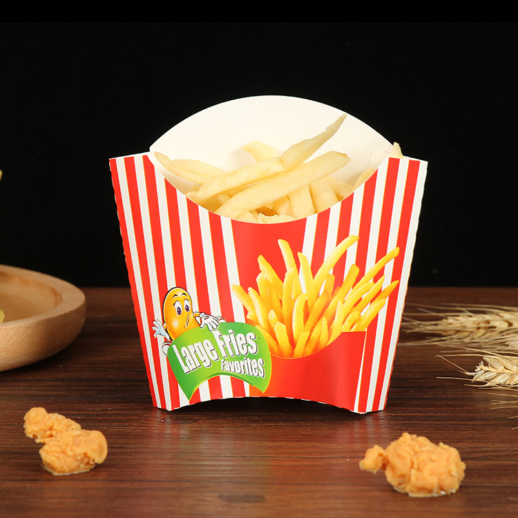 French fry box takeout food packing French fry paper box disposable fast food fried snack French fry packaging box