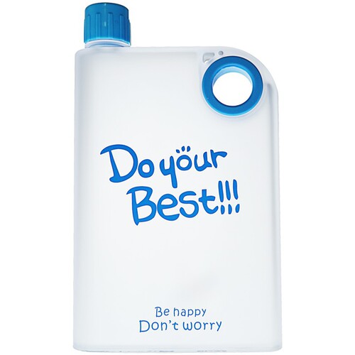 A5 frosted plastic water cup simple square transparent flat kettle custom printed logo advertising printed gift cup