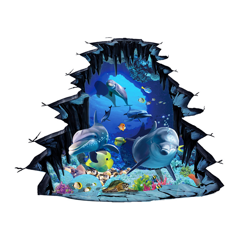 New Submarine Cartoon Dolphin Floor Stickers display picture 7