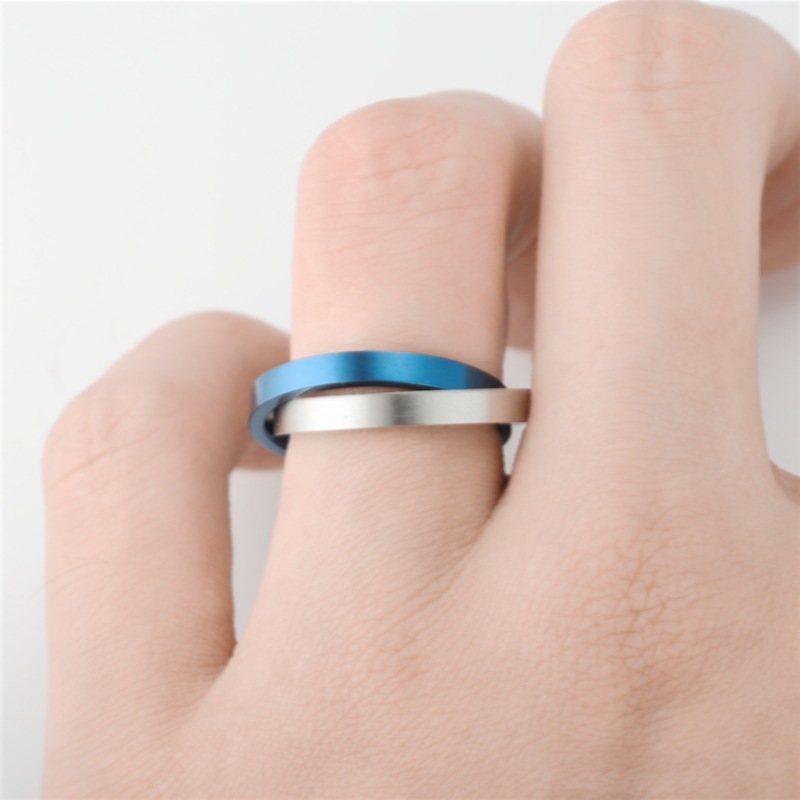 Wholesale Fashion Decompression Rotating Stainless Steel Couple Ring Nihaojewelry display picture 9