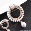 High-end metal universal brooch lapel pin, pin from pearl, accessory, Korean style, wholesale