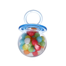 现货批发食品级PS奶嘴透明塑料糖果盒baby满月周岁回礼创意喜糖盒