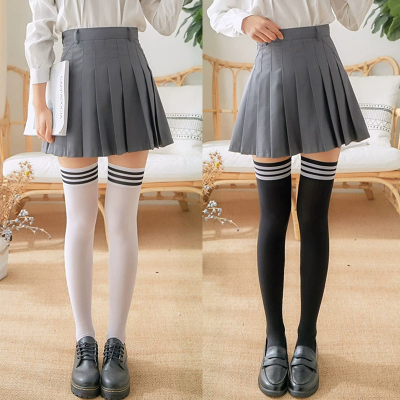 Over‑the‑Knee Stockings, 80D Velvet Thigh‑High, Summer Thin Semi‑Opaque, One Size