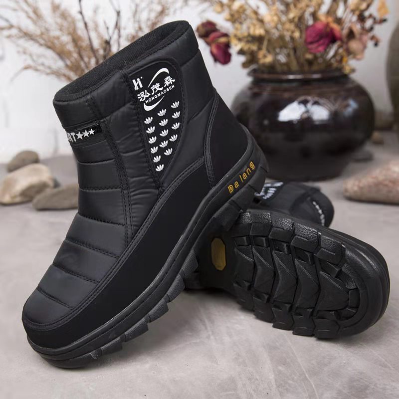 棉鞋男中老年加厚加绒冬季靴子男保暖鞋雪地棉靴爸爸老人棉靴防滑