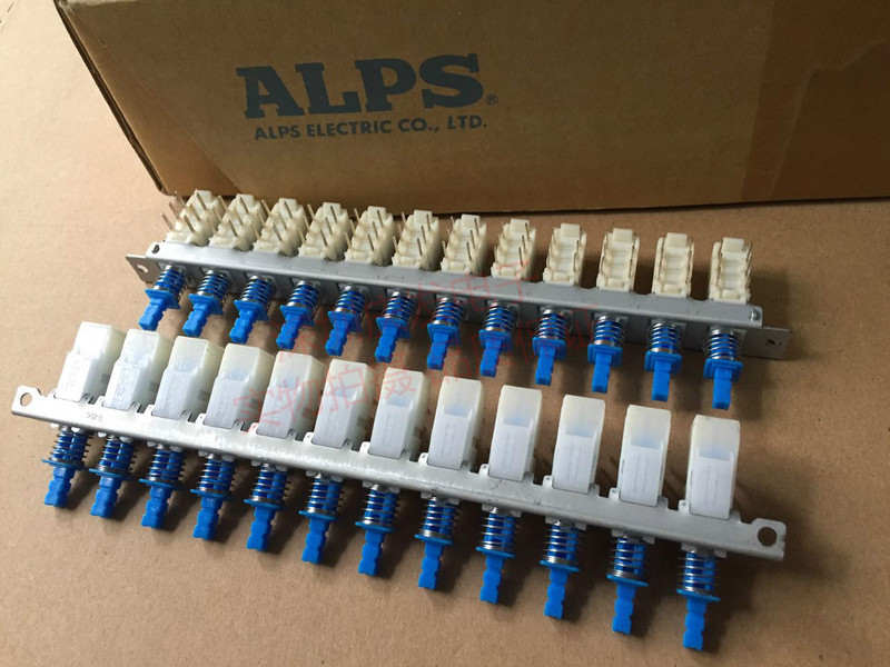 日本ALPS 6脚2刀 12位琴键开关 双联互动按键自锁 互锁连动 