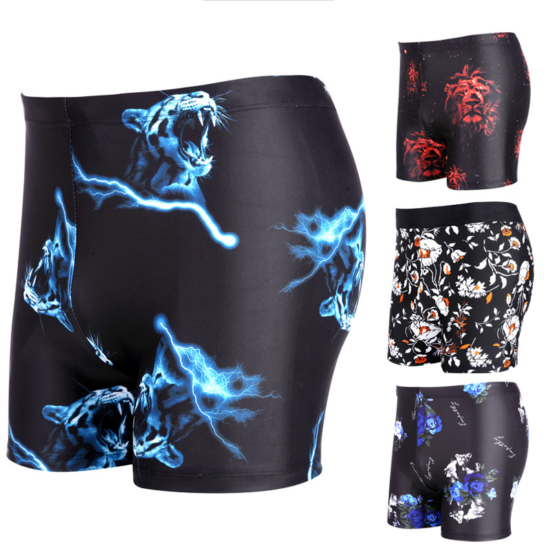 Beach Trousers Men's Seaside Vacation Loose plus size Trousers Swim Trousers Surfing Hot Spring Quick-drying Printed Short Trousers Trendy
