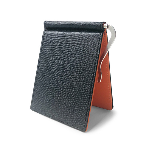 Korean version of the new men's and women's PU leather bag cover card bag creative beauty money clip metal clip bag foreign trade supply wholesale