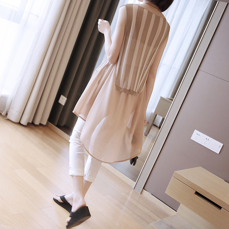 Gilet femme en Tricot + mousseline - Ref 3316664 Image 1