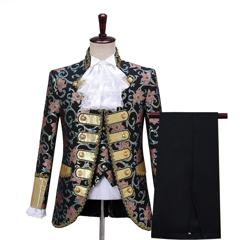 men's jazz dance suit blazers Men European court dress performance dress retro European prince charming stage retro drama performance dress