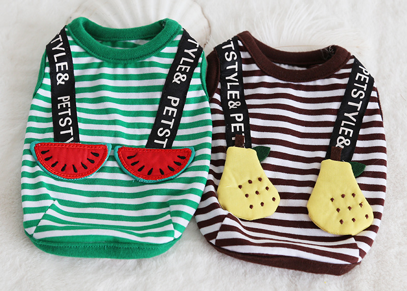 水果背带条纹背心