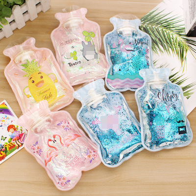 T Cartoon Quicksand Hot water bottle trumpet transparent Water Mini Warm baby Hot Warm house Irrigation Hot water bottle wholesale