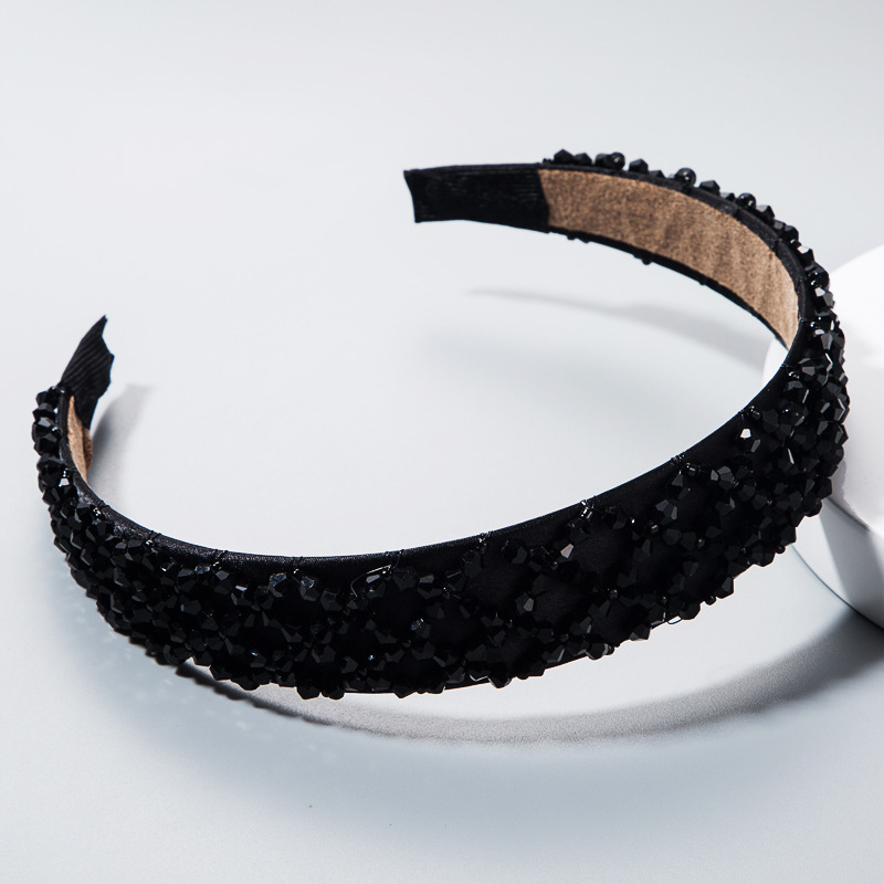 Hairband Inlaid With Crystal Hand-made Wide-band Headband Temperament Party Headdress display picture 3