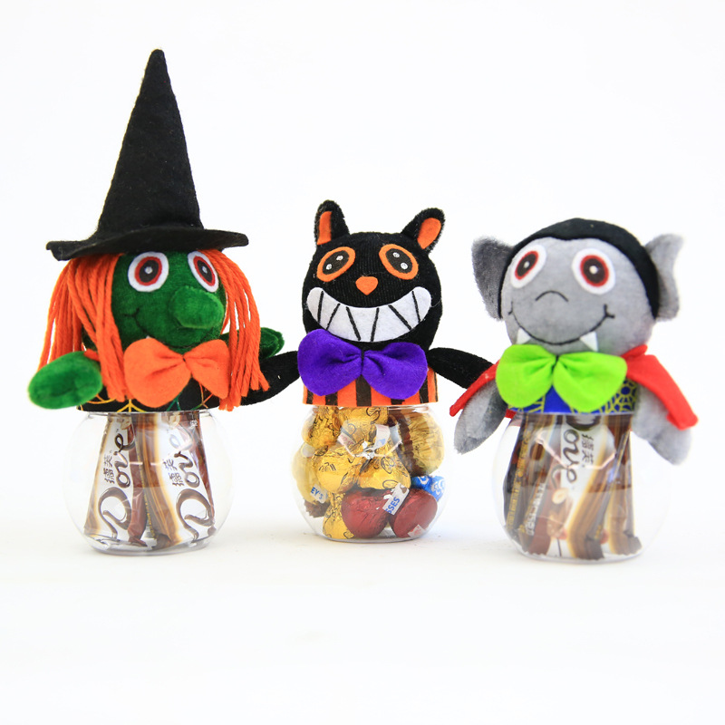 Fun Ying New Halloween Decorations Ghost Festival Atmosphere Arrangement Gift Box Creative Black Cat Pumpkin Candy Jar