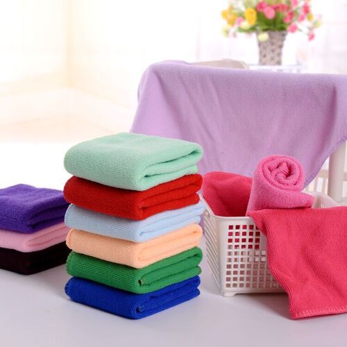 Microfiber gift small towel 25*25 kindergarten baby hand towel plain soft manufacturer wholesale
