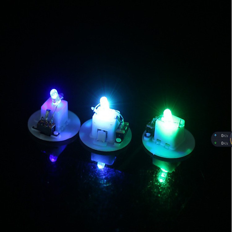 七彩变色小夜灯发光底座蜡烛灯芯电子电池盒发光玩具配件机芯led