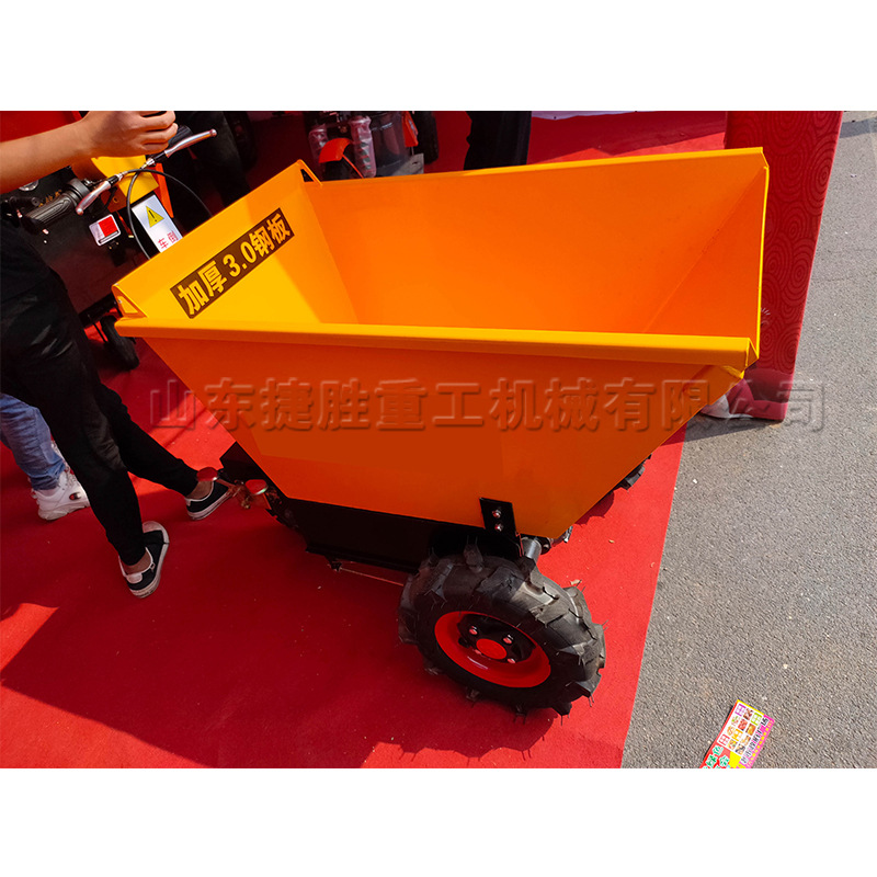 建筑工地用电动手推车 电梯吊篮水泥土方灰斗车 家用电动推货车