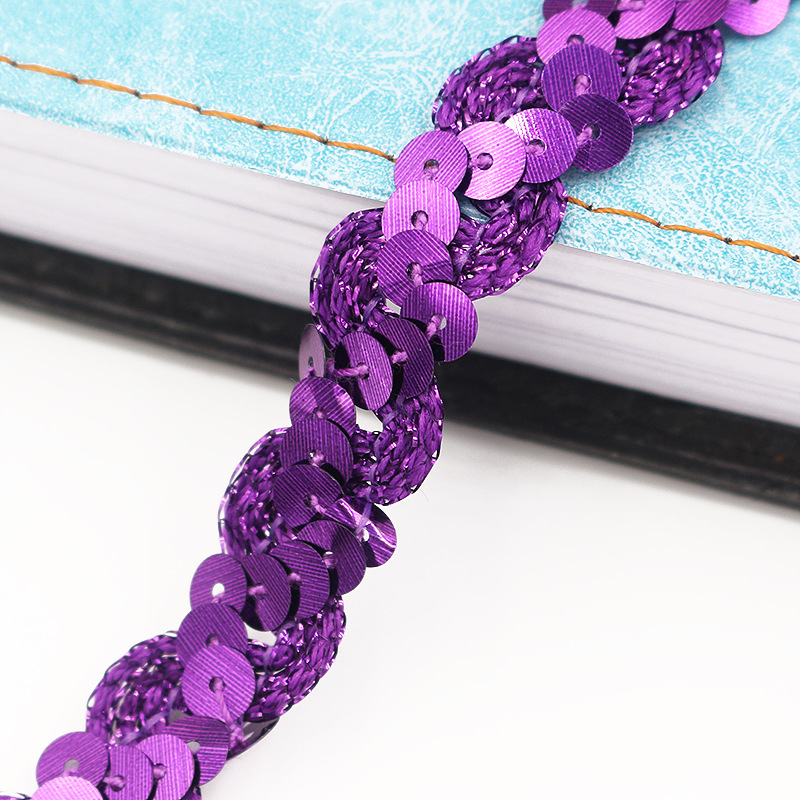 Protección del Medio Ambiente onda lentejuelas tira de cuentas cinturón Ropa Accesorios DIY1.5CM rendimiento ropa lentejuelas cinturón de encaje