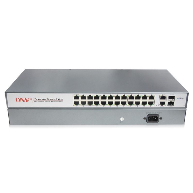 光网视ONV-POE31024PFA 26口百/千兆光电POE网络监控交换机400w