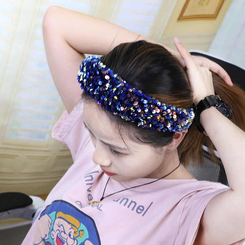 The New Boutique Hair Hoop High-grade Fabric Super Shiny Film Headband Hairpin display picture 14