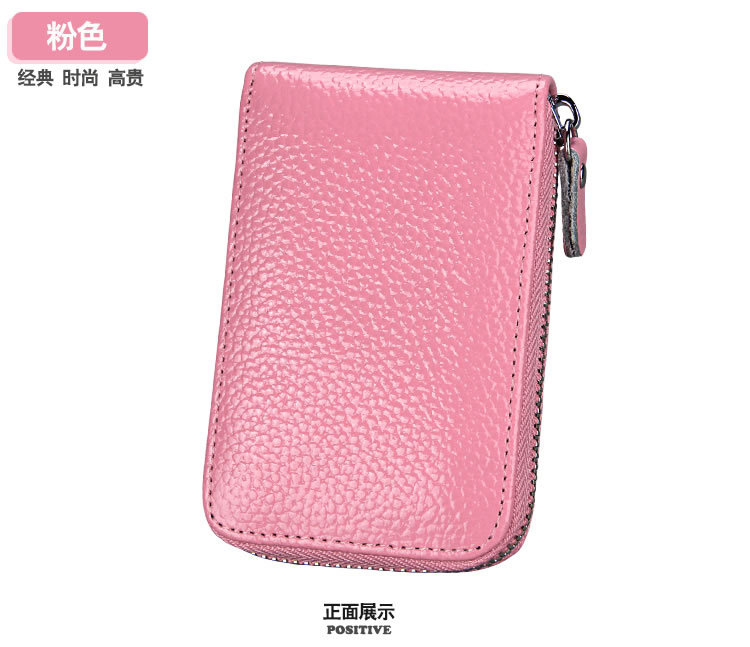 60g Weight Zipper Closure Type Business Occasion Genuine leather Material Solid Color Pattern Unisex Gender Coffee, Royal Blue, Orange, Dark Blue, Pink, Purple, Red, Green, Yellow, Black Color Unisex Solid Color Genuine Leather Coffee Royal Blue Orange Zipper Card Holders 31