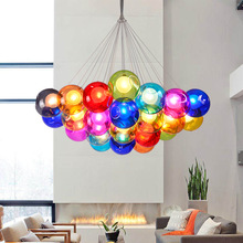 彩色現代裝飾泡泡吊燈客廳服裝店玻璃球創意兒童led家用卧室吊燈