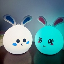 圆形电池盒LED拍拍灯机芯底座 搪胶兔子灯闪光配件 USB充电机芯