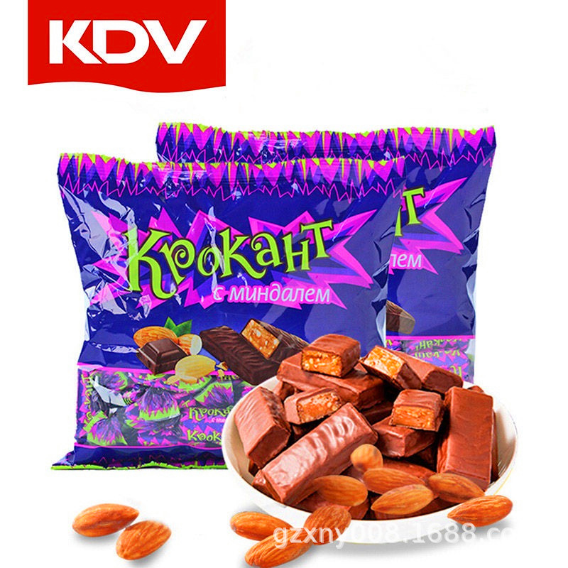【日常】KDV俄罗斯紫皮糖500g   儿童零食批发糖果散装夹心巧克力|ms