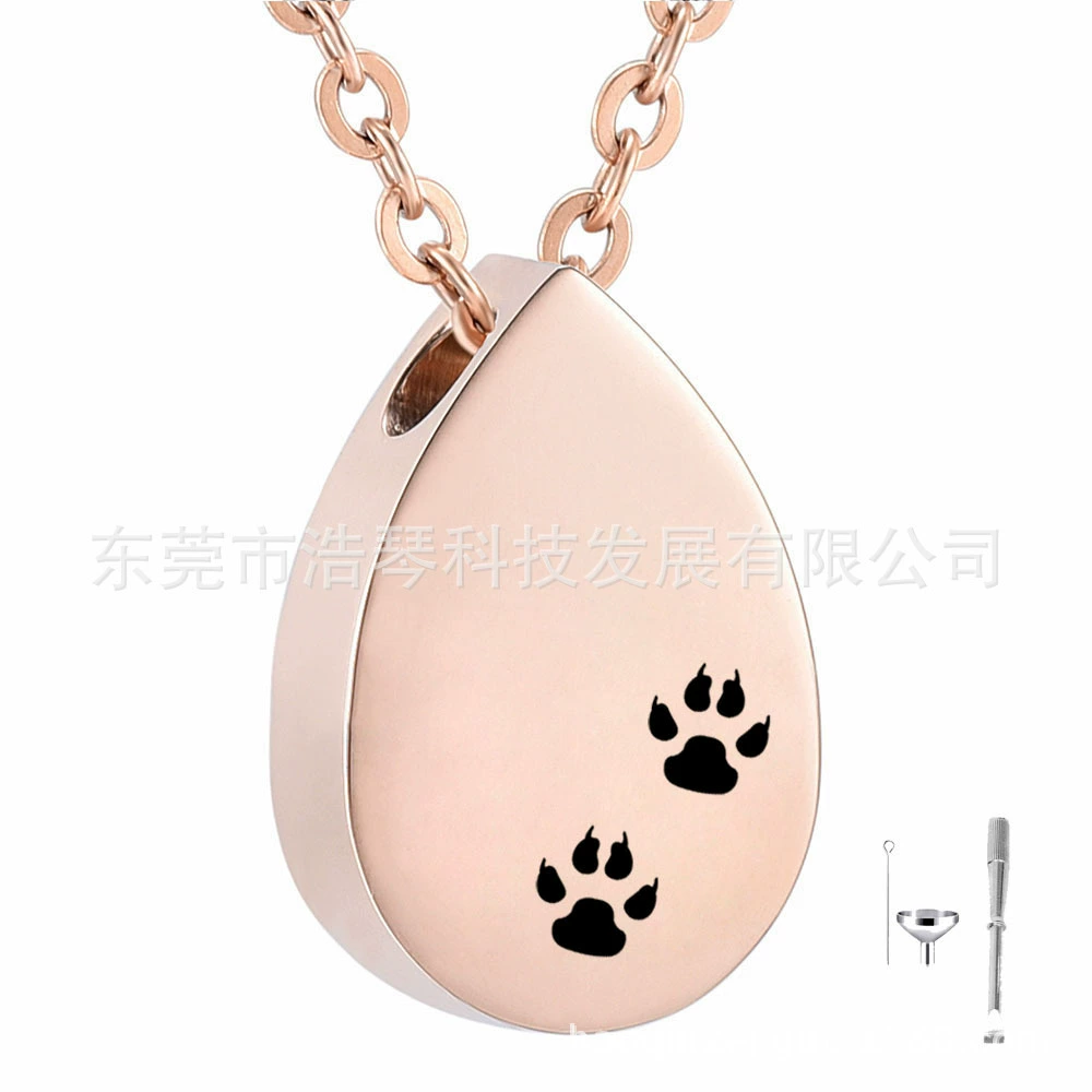 Фабрика прямой из нержавеющей стали каплевидной лапы печати пепельное шкатулка кулон памятные ПЭТ пепельное ожерелье флакон духов