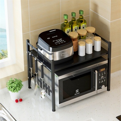 腾巍厨房置物架放微波炉烤箱架子桌面台面灶台可伸缩双层收纳架