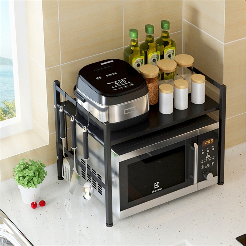 腾巍厨房置物架放微波炉烤箱架子桌面台面灶台可伸缩双层收纳架
