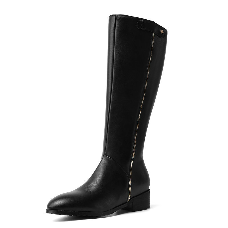 Foreign Trade Women's Boots Children's Winter Mid-length Knights Boots Flat-bottomed High-barreled But Knee Boots High-barreled Women's Shoes Foreign Trade Women's Boots Children's Winter Mid-length Knights Boots Flat-bottomed High-barreled But Knee Boots High-barreled Women's Shoes