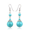 Ethnic retro turquoise marble earrings, ethnic style, simple and elegant design, European style