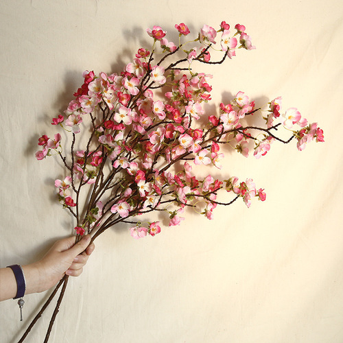 Beauty finger cherry blossom peach blossom INS style Nordic plum blossom artificial flower manufacturer home decoration wedding artificial flower MW38958