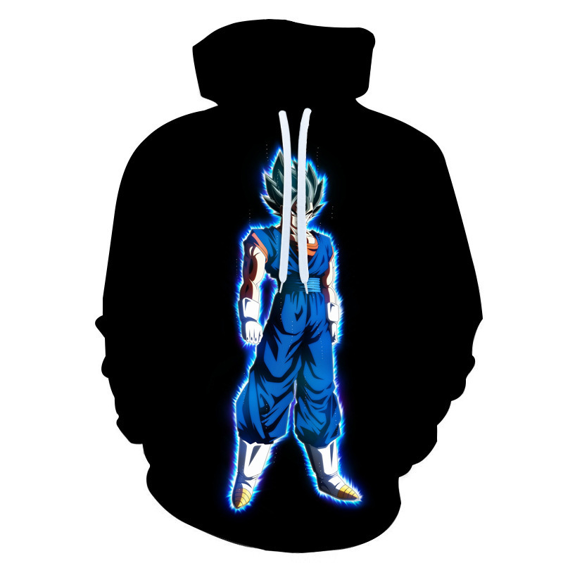 Black Hoodie Dragon Ball Vegeta Ultra Instinct Hooded Sweatshirt Casual Versatile Fashion Versatile