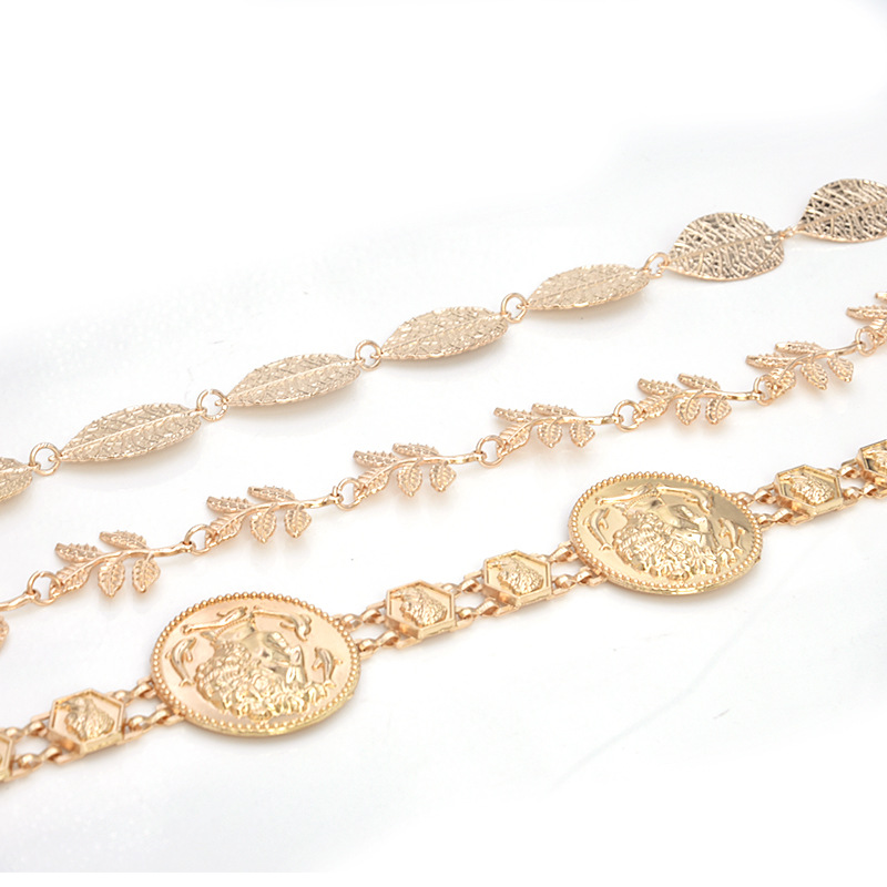 Fashionable universal metal golden waist belt