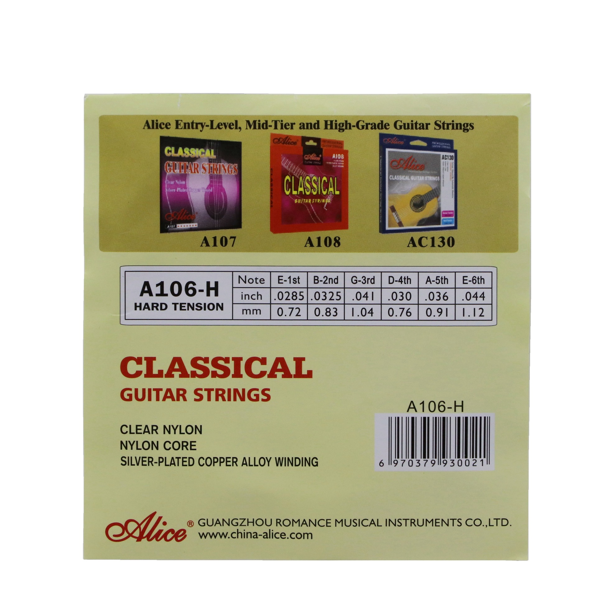 Alice A106 Classical Guitar String Set of 6 Guitar Strings Nylon Tension Strings