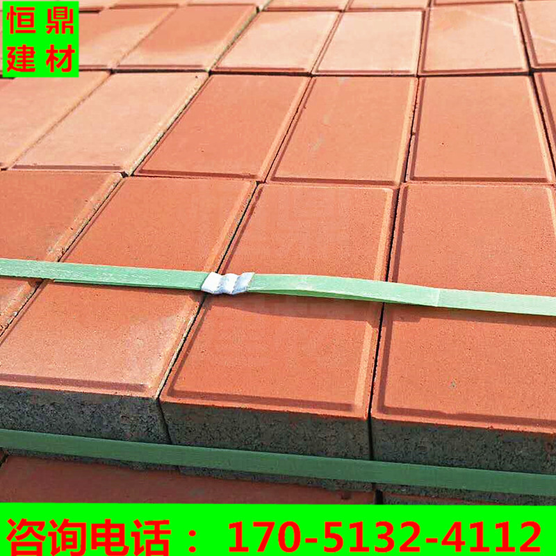 厂家直供 红色透水砖200*100*60 彩色荷兰砖 广场砖 人行道路面砖