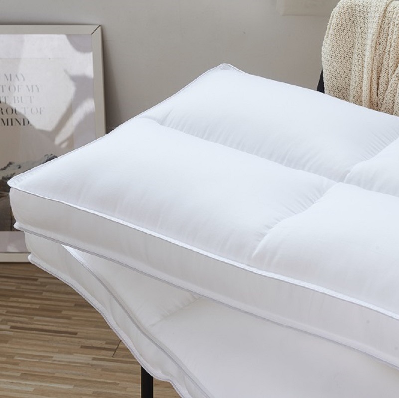 全棉日式四格羽丝绒枕 日式无印风家纺枕头枕芯 厂家直销枕头批发|ms