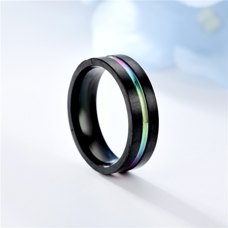 Wholesale Fashion Titanium Steel Contrast Color Ring Nihaojewelry display picture 6