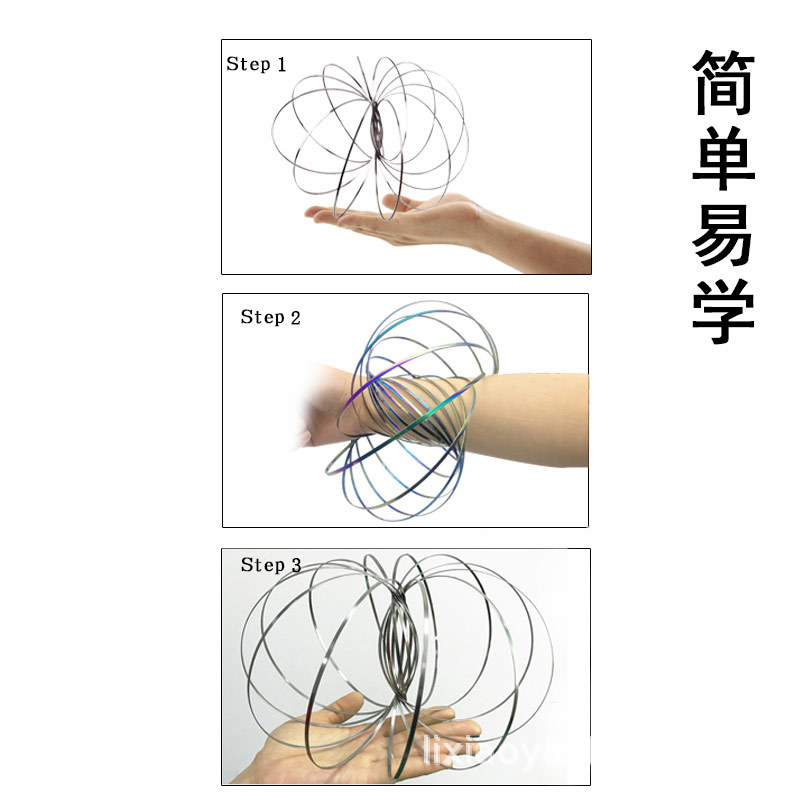 Flujo de fluidos 3D Acero inoxidable pulsera mágica descompresión accesorios juguetes creativos 304 material