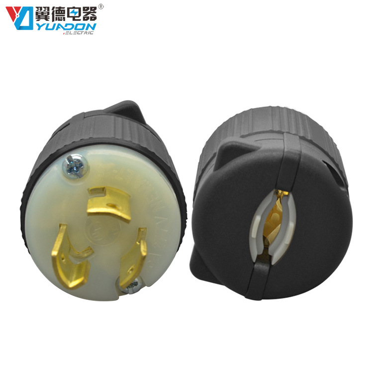 NEMAL7-15P美式自锁防脱插头 15A 277V美标组装插头 美式工业插头