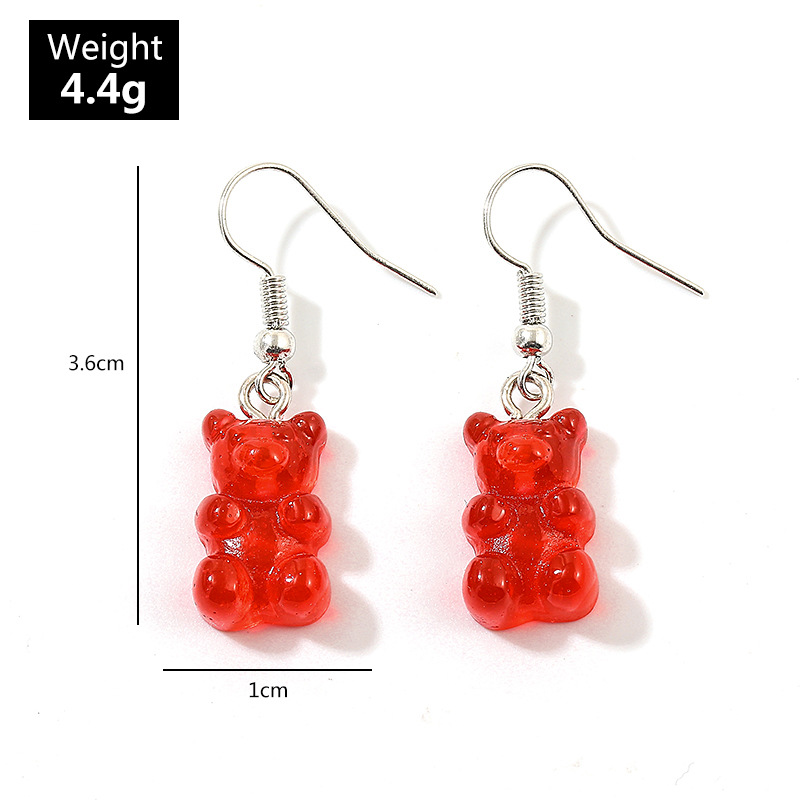 New Earrings Creative Jelly Series Color Bear Earrings Fashion Earrings display picture 1