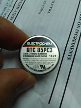 QTC85 PC高溫鋰電池P/N 3B6880 小尺寸紐扣一次性鋰電池