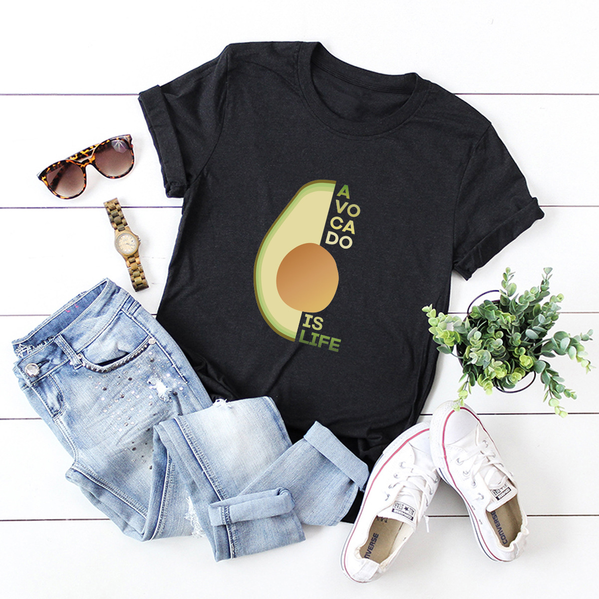 avocado is life camiseta de manga corta para mujer NSSN2579