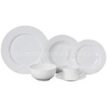 釉中餐具套装 咖啡杯碟 奶杯 面碗 主餐盘 甜点盘浮雕质感