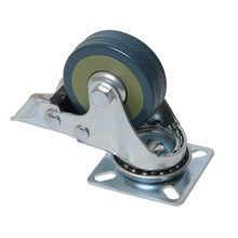 2寸3寸4寸5寸PVC灰胶轮 酒店用品餐车脚轮 丝杆带刹冷风机万向轮