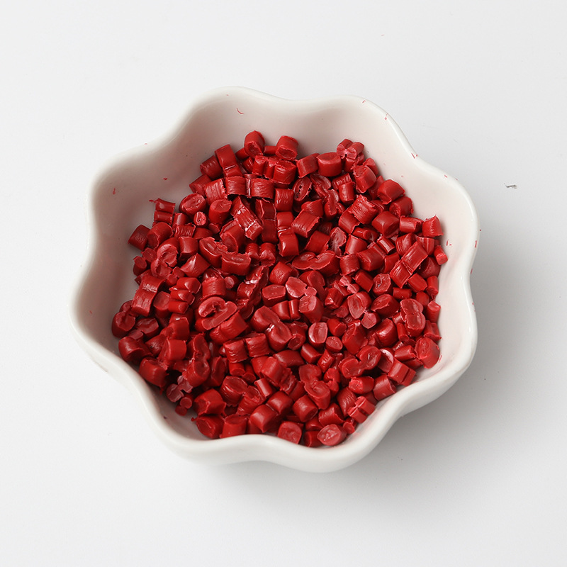 现货批发红色PP粒子注塑级改性PP再生料高刚性汽车家具塑料颗粒